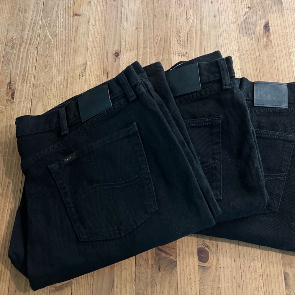 Lee Men's Relaxed Fit Straight Leg Jeans - Double Black, 42x32